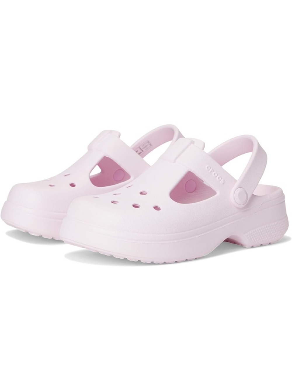 CROCS Kids Classic Mary Jane Clog Sandals - Pale Pink. EUC